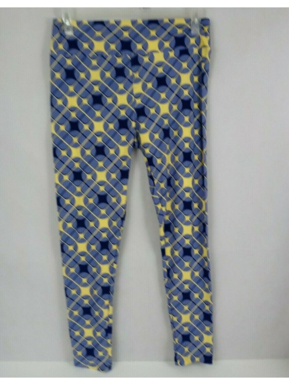 New LuLaRoe Tall & Curvy Leggings With Yellow & Blue Geometric Designs